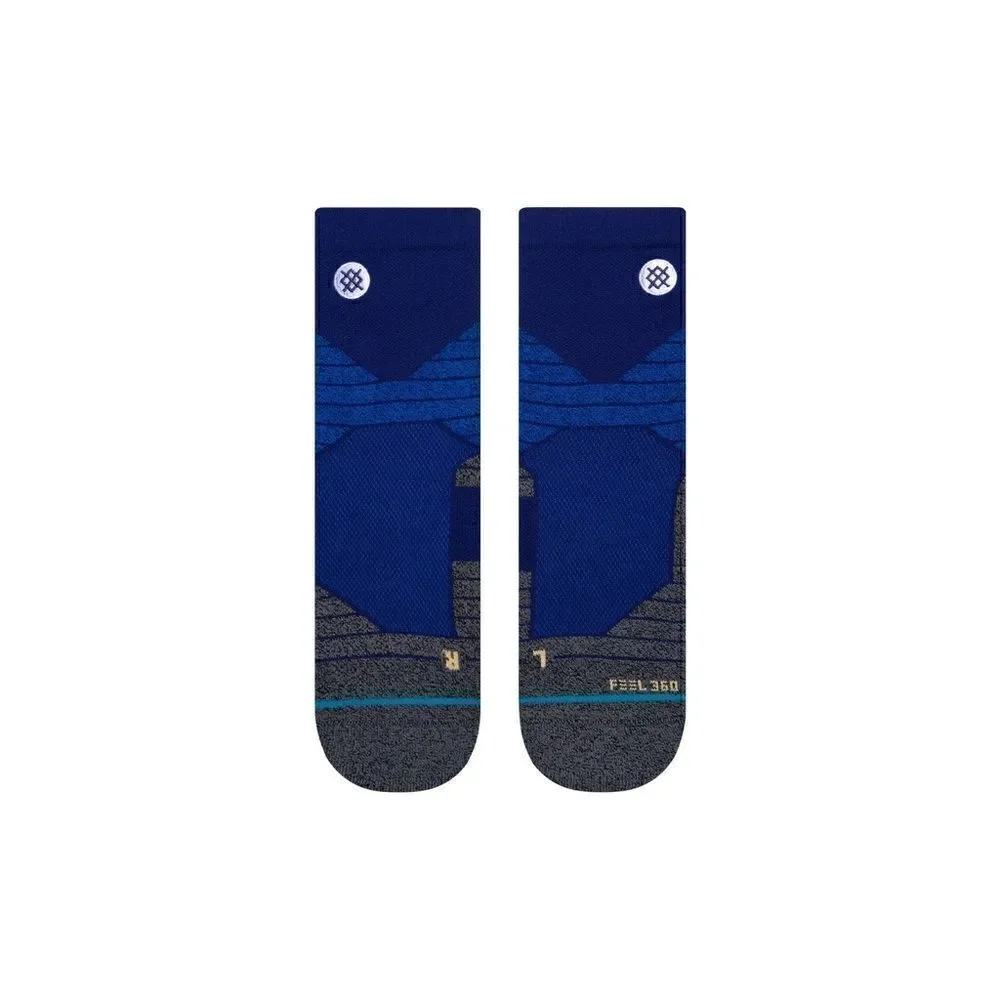 Stance Icon Sport Quarter Basketball Running Training Socks Royal Blue Black New